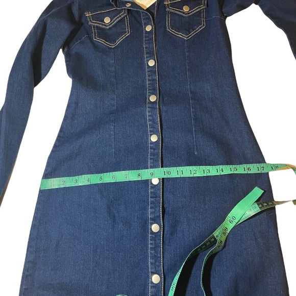 Missguided Long Sleeve Button Denim Dress size 6 - Picture 13 of 16